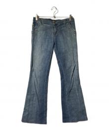 DOLCE & GABBANA（ドルチェ＆ガッバーナ）の古着「パイソン切替フレアデニムパンツ」｜インディゴ