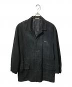 PAPASパパス）の古着「ラムスウェードレザージャケット」｜ブラック