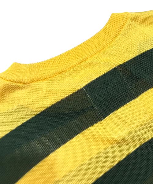 UNDERCOVER（アンダーカバー）UNDERCOVER (アンダーカバー) デザインボーダーカットソー グリーン×イエロー サイズ:Ｍの古着・服飾アイテム