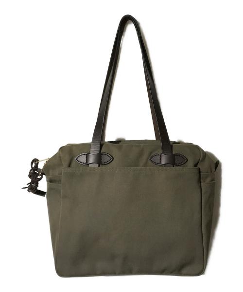 FILSON（フィルソン）FILSON (フィルソン) TOTE BAG WITH ZIPPER オリーブの古着・服飾アイテム