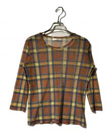 PLEATS PLEASE（プリーツプリーズ）の古着「総柄カットソー」｜ブラウン