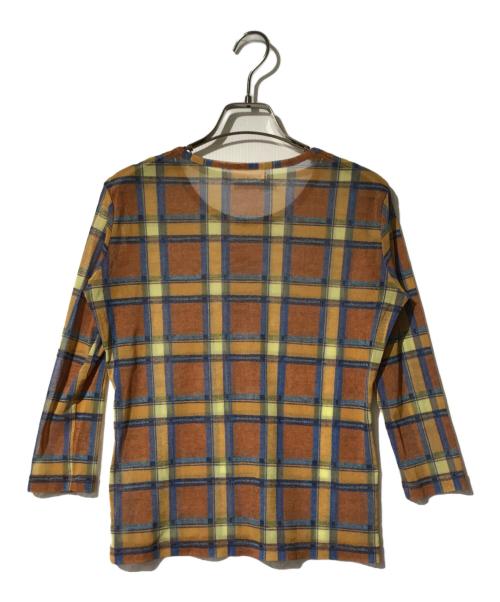 PLEATS PLEASE（プリーツプリーズ）PLEATS PLEASE (プリーツプリーズ) 総柄カットソー ブラウン サイズ:3の古着・服飾アイテム