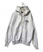 stussyステューシー）の古着「WORLD TOUR ZIP HOODIE」｜グレー