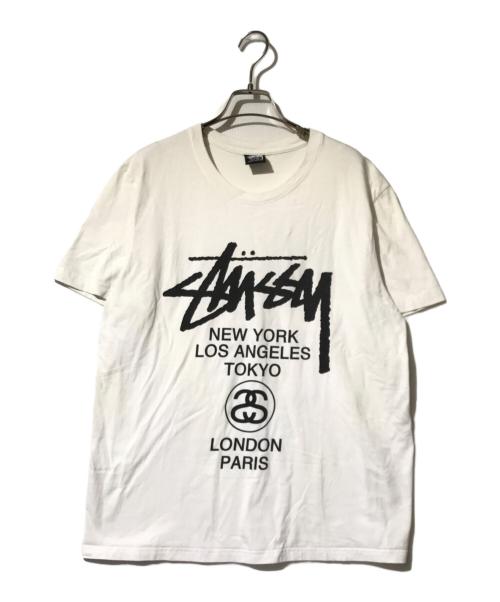 stussy（ステューシー）stussy (ステューシー) ロゴプリントｔシャツ ホワイト サイズ:Ｍの古着・服飾アイテム