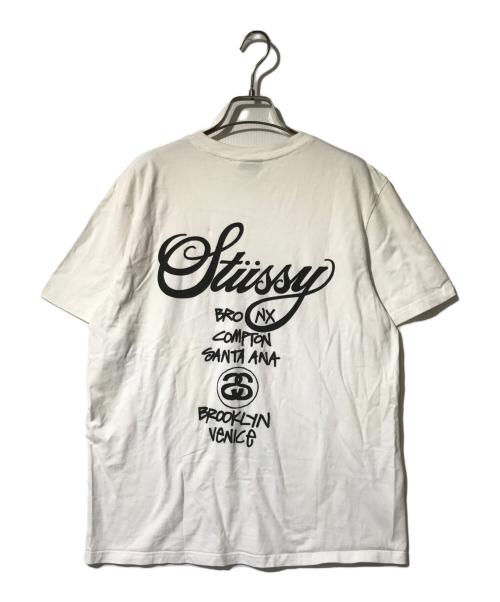 stussy（ステューシー）stussy (ステューシー) ロゴプリントｔシャツ ホワイト サイズ:Ｍの古着・服飾アイテム