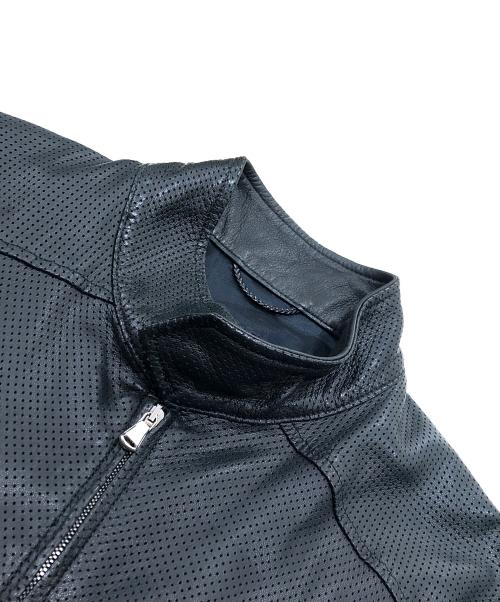 OLIVIERI（オリヴィエリ）OLIVIERI (オリヴィエリ) パンチングラムレザージャケット ブラック サイズ:48の古着・服飾アイテム