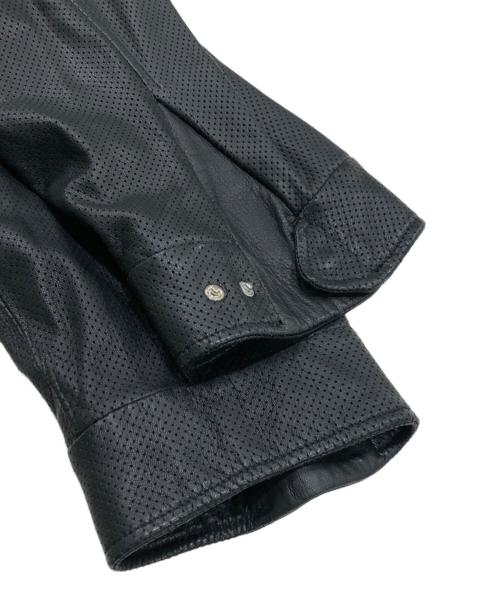 OLIVIERI（オリヴィエリ）OLIVIERI (オリヴィエリ) パンチングラムレザージャケット ブラック サイズ:48の古着・服飾アイテム