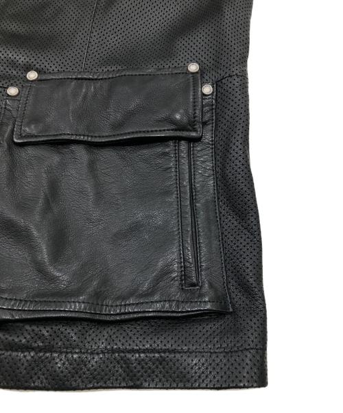 OLIVIERI（オリヴィエリ）OLIVIERI (オリヴィエリ) パンチングラムレザージャケット ブラック サイズ:48の古着・服飾アイテム