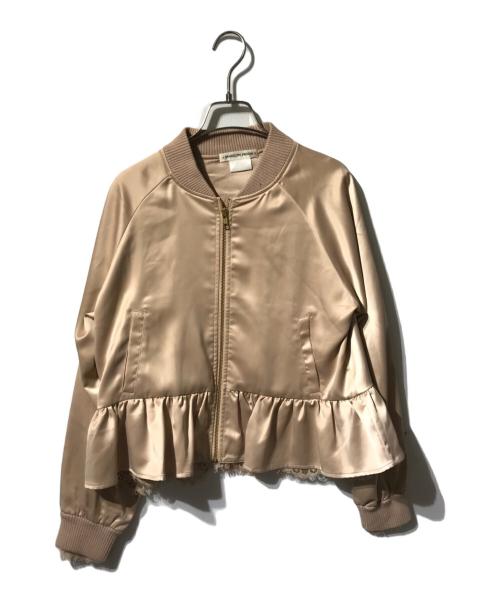 MARILYN MOON（マリリンムーン）MARILYN MOON (マリリンムーン) レースジップアップブルゾン/ラグランジャケット ベージュ サイズ:Ｆの古着・服飾アイテム