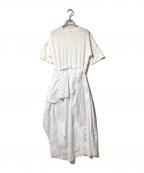 ENFOLDエンフォルド）の古着「ソフト 天竺 タック ドレープ ドレス ロング ワンピース」｜ホワイト