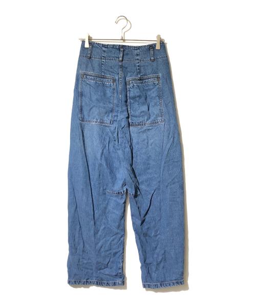 Noble（ノーブル）Noble (ノーブル) スージングデニムフォルムタックパンツ インディゴ サイズ:36の古着・服飾アイテム