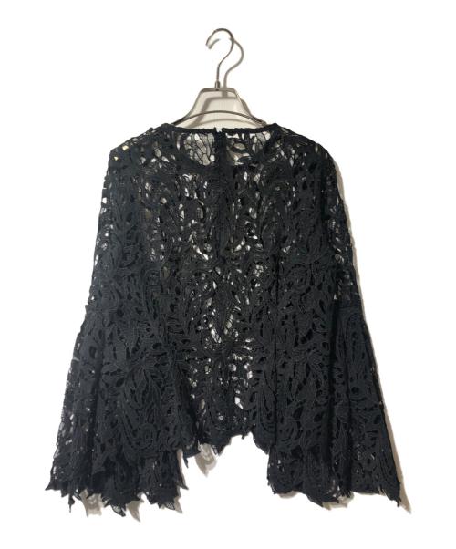 anuans（アニュアンス）anuans (アニュアンス) スカラレースフレアスリーブブラウス ブラック サイズ:FREEの古着・服飾アイテム