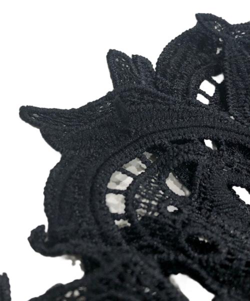 anuans（アニュアンス）anuans (アニュアンス) スカラレースフレアスリーブブラウス ブラック サイズ:FREEの古着・服飾アイテム