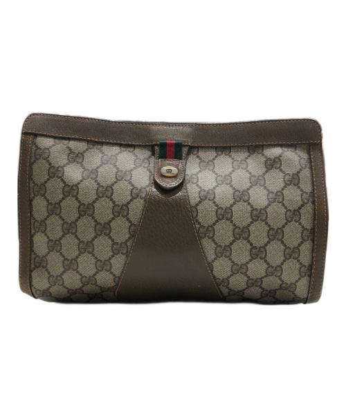 GUCCI（グッチ）GUCCI (グッチ) GGクラッチバッグ ブラウンの古着・服飾アイテム