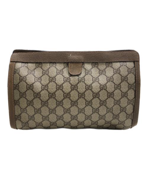 GUCCI（グッチ）GUCCI (グッチ) GGクラッチバッグ ブラウンの古着・服飾アイテム