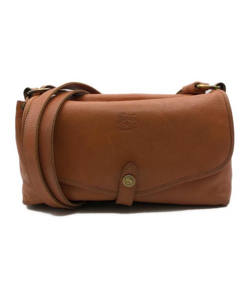 IL BISONTE（イル ビゾンテ）IL BISONTE (イル ビゾンテ) フラップレザーショルダーバッグ ブラウンの古着・服飾アイテム