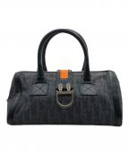 Christian Diorクリスチャン ディオール）の古着「フライトライントロッターハンドバッグ」｜ブラック×インディゴ