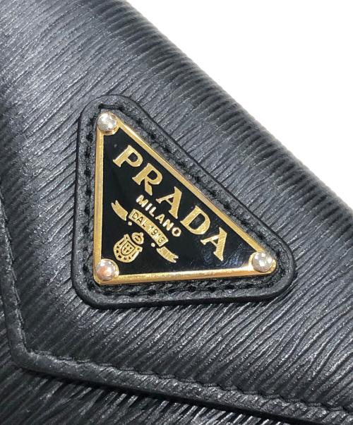 PRADA（プラダ）PRADA (プラダ) サフィアーノ-コンパクトウォレット ブラックの古着・服飾アイテム
