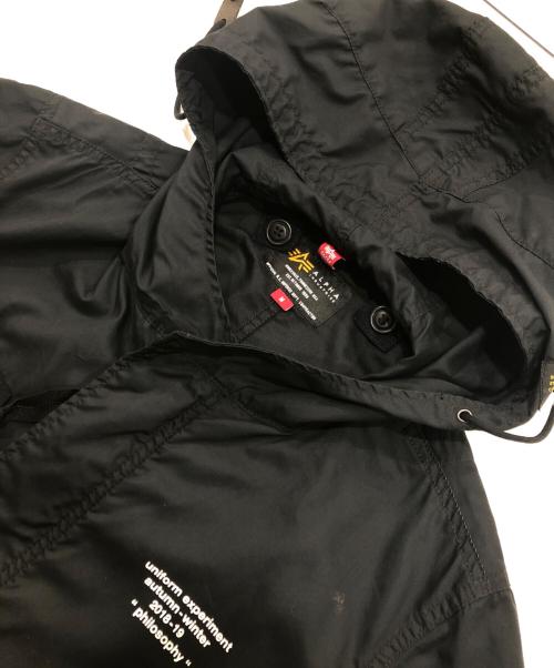 uniform experiment（ユニフォームエクスペリメント）uniform experiment (ユニフォームエクスペリメント) ALPHA (アルファ) M-51 MODS COAT ブラック サイズ:Mの古着・服飾アイテム