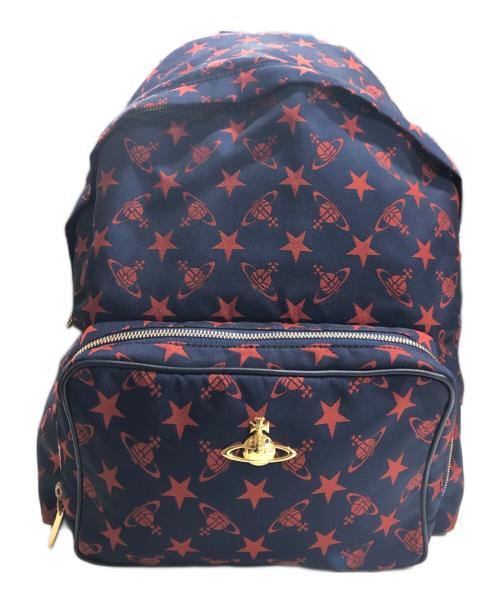 Vivienne Westwood（ヴィヴィアンウエストウッド）Vivienne Westwood (ヴィヴィアンウエストウッド) 星と宇宙船-リュックサック エンジ×ネイビーの古着・服飾アイテム