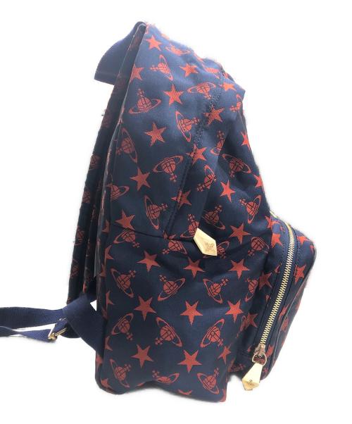 Vivienne Westwood（ヴィヴィアンウエストウッド）Vivienne Westwood (ヴィヴィアンウエストウッド) 星と宇宙船-リュックサック エンジ×ネイビーの古着・服飾アイテム