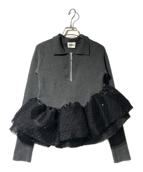 Bibiy.（ビビィ）Bibiy. (ビビィ) LISA PEPURAMU KNIT グレー サイズ:Fの古着・服飾アイテム