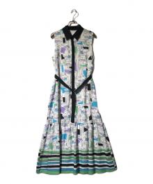 Diagram（ダイアグラム）の古着「マルチカラー カクテル柄ワンピース」｜ホワイト