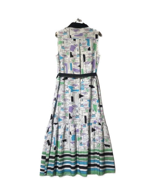 Diagram（ダイアグラム）Diagram (ダイアグラム) マルチカラー カクテル柄ワンピース ホワイト サイズ:38の古着・服飾アイテム