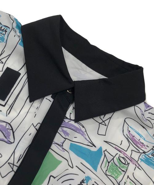 Diagram（ダイアグラム）Diagram (ダイアグラム) マルチカラー カクテル柄ワンピース ホワイト サイズ:38の古着・服飾アイテム