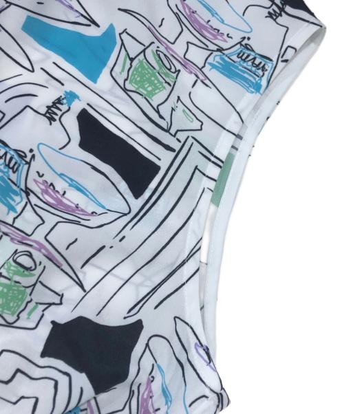 Diagram（ダイアグラム）Diagram (ダイアグラム) マルチカラー カクテル柄ワンピース ホワイト サイズ:38の古着・服飾アイテム