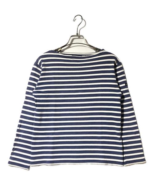 SAINT JAMES（セントジェームス）SAINT JAMES (セントジェームス) ボートネックカットソー ホワイト×ネイビー サイズ:不明の古着・服飾アイテム