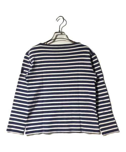 SAINT JAMES（セントジェームス）SAINT JAMES (セントジェームス) ボートネックカットソー ホワイト×ネイビー サイズ:不明の古着・服飾アイテム