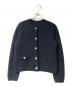 Mila Owen（ミラオーウェン）の古着「金釦ショート丈ニットカーデ」｜ネイビー
