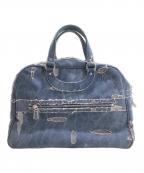 JACQUES LE CORREジャックルコー）の古着「ダメージデニムミニボストンバッグ」｜インディゴ