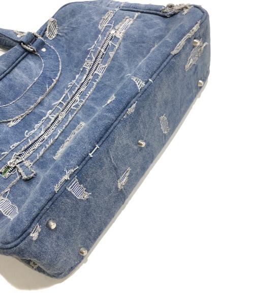 JACQUES LE CORRE（ジャックルコー）JACQUES LE CORRE (ジャックルコー) ダメージデニムミニボストンバッグ インディゴの古着・服飾アイテム