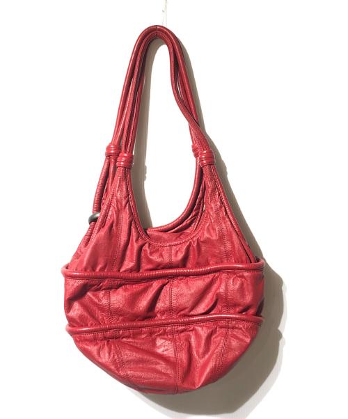 DIESEL（ディーゼル）DIESEL (ディーゼル) アーカイブレザーショルダーバッグ レッドの古着・服飾アイテム