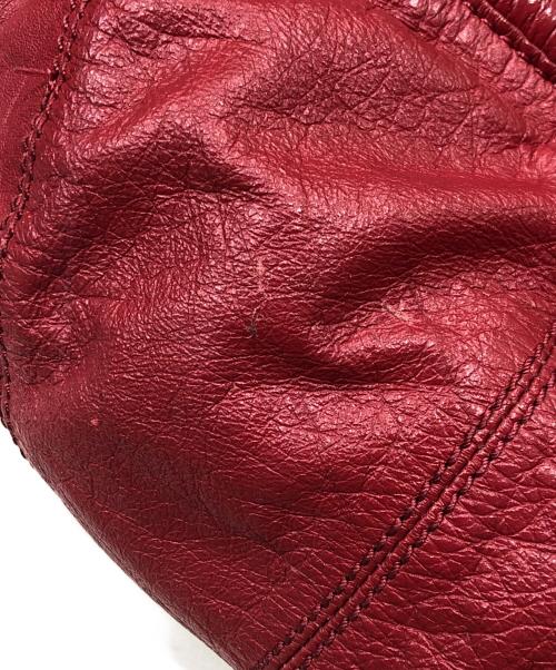 DIESEL（ディーゼル）DIESEL (ディーゼル) アーカイブレザーショルダーバッグ レッドの古着・服飾アイテム
