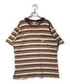 CHRISTIAN FLETCHERクリスチャンフレッチャー）の古着「ボーダーTシャツ」｜ベージュ×パープル