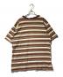 CHRISTIAN FLETCHER (クリスチャンフレッチャー) ボーダーTシャツ ベージュ×パープル サイズ:Ｌサイズ相当：5000円