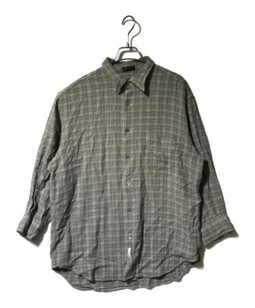 DKNY（ダナキャランニューヨーク）DKNY (ダナキャランニューヨーク) レーヨンシャツ グレー サイズ:Ｌの古着・服飾アイテム