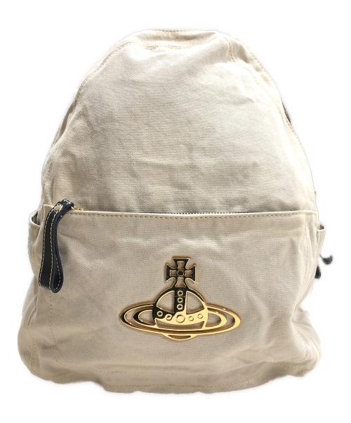 Vivienne Westwood（ヴィヴィアンウエストウッド）Vivienne Westwood (ヴィヴィアンウエストウッド) キャンバスリュック アイボリーの古着・服飾アイテム