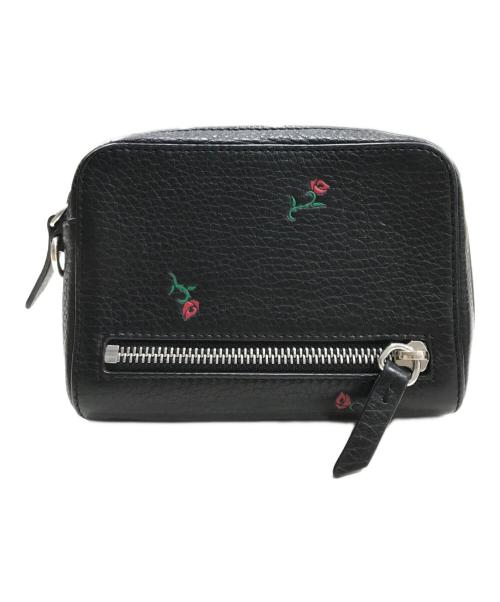 ALEXANDER WANG（アレキサンダー・ワン）ALEXANDER WANG (アレキサンダーワン) ローズプリントラウンドジップウォレット ブラックの古着・服飾アイテム