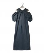 VERMEIL par ienaヴェルメイユ パー イエナ）の古着「ノースリーブワンピース/ショルダースリットシェイプワンピース」｜ネイビー