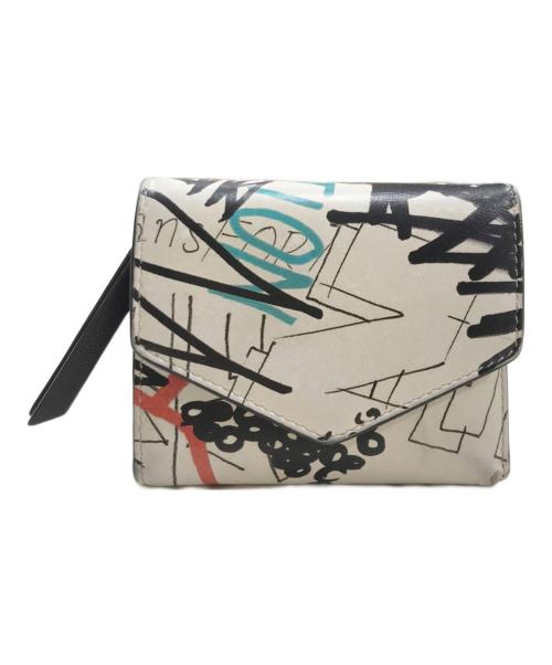 Maison Margiela（メゾンマルジェラ）Maison Margiela (メゾンマルジェラ) グラフティ3つ折り財布 ホワイトの古着・服飾アイテム