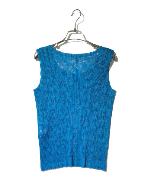PLEATS PLEASE（プリーツプリーズ）PLEATS PLEASE (プリーツプリーズ) カットワークプリーツカットソー ブルー サイズ:3の古着・服飾アイテム