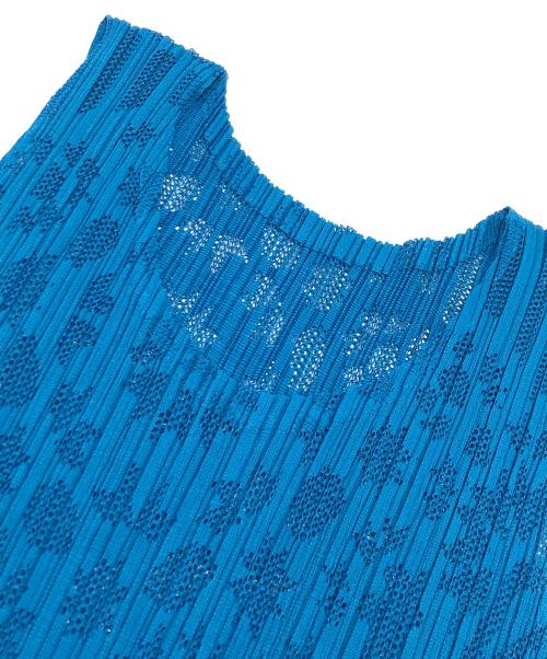 PLEATS PLEASE（プリーツプリーズ）PLEATS PLEASE (プリーツプリーズ) カットワークプリーツカットソー ブルー サイズ:3の古着・服飾アイテム