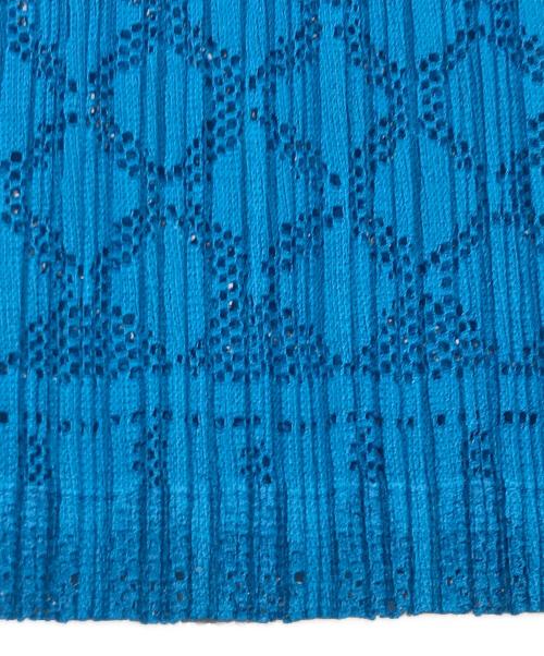 PLEATS PLEASE（プリーツプリーズ）PLEATS PLEASE (プリーツプリーズ) カットワークプリーツカットソー ブルー サイズ:3の古着・服飾アイテム