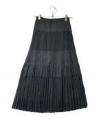 PLEATS PLEASEプリーツプリーズ）の古着「ティアードプリーツスカート」｜ブラック