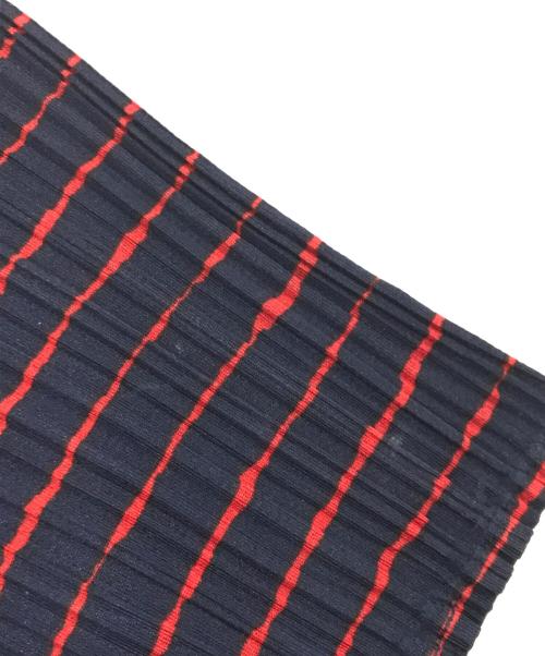 PLEATS PLEASE（プリーツプリーズ）PLEATS PLEASE (プリーツプリーズ) プリーツボーダーカットソー レッド×ネイビー サイズ:3の古着・服飾アイテム