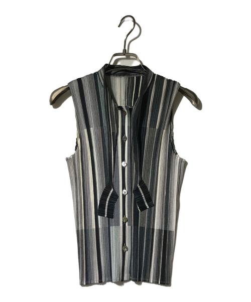 PLEATS PLEASE（プリーツプリーズ）PLEATS PLEASE (プリーツプリーズ) プリーツタイベスト カーキ×ブラック サイズ:3の古着・服飾アイテム